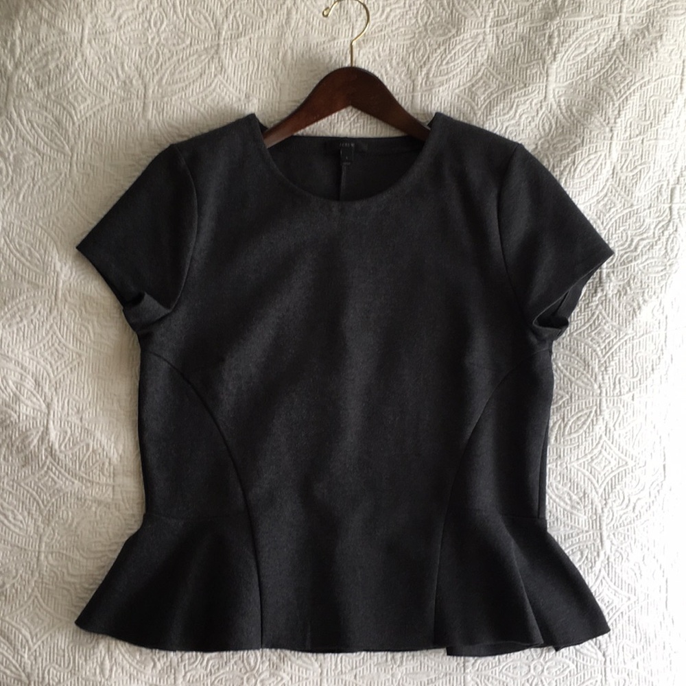 Gray Cap Sleeve Office Top with Tucked Waist